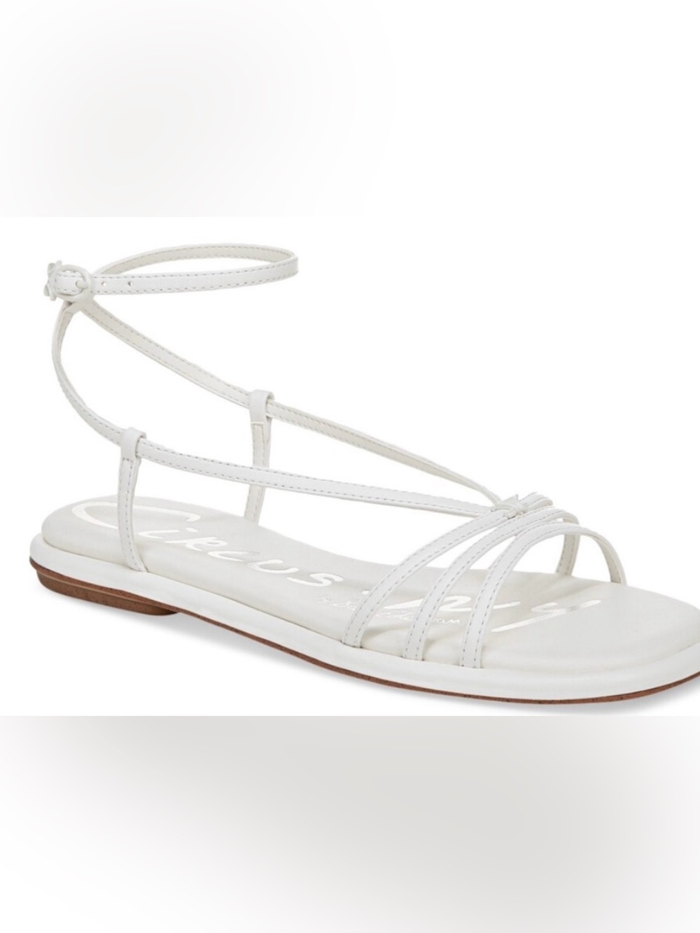 Circus by Sam Edelman White Lace-Up Strappy Flat Sandal